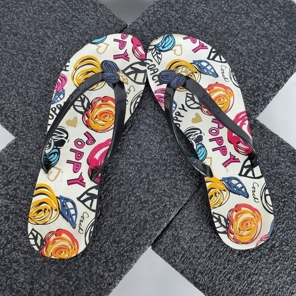 Coach Kasey Womens Poppy Flip Flops Size 7B Multicolor Floral Shoes Q1117 - Picture 6 of 11